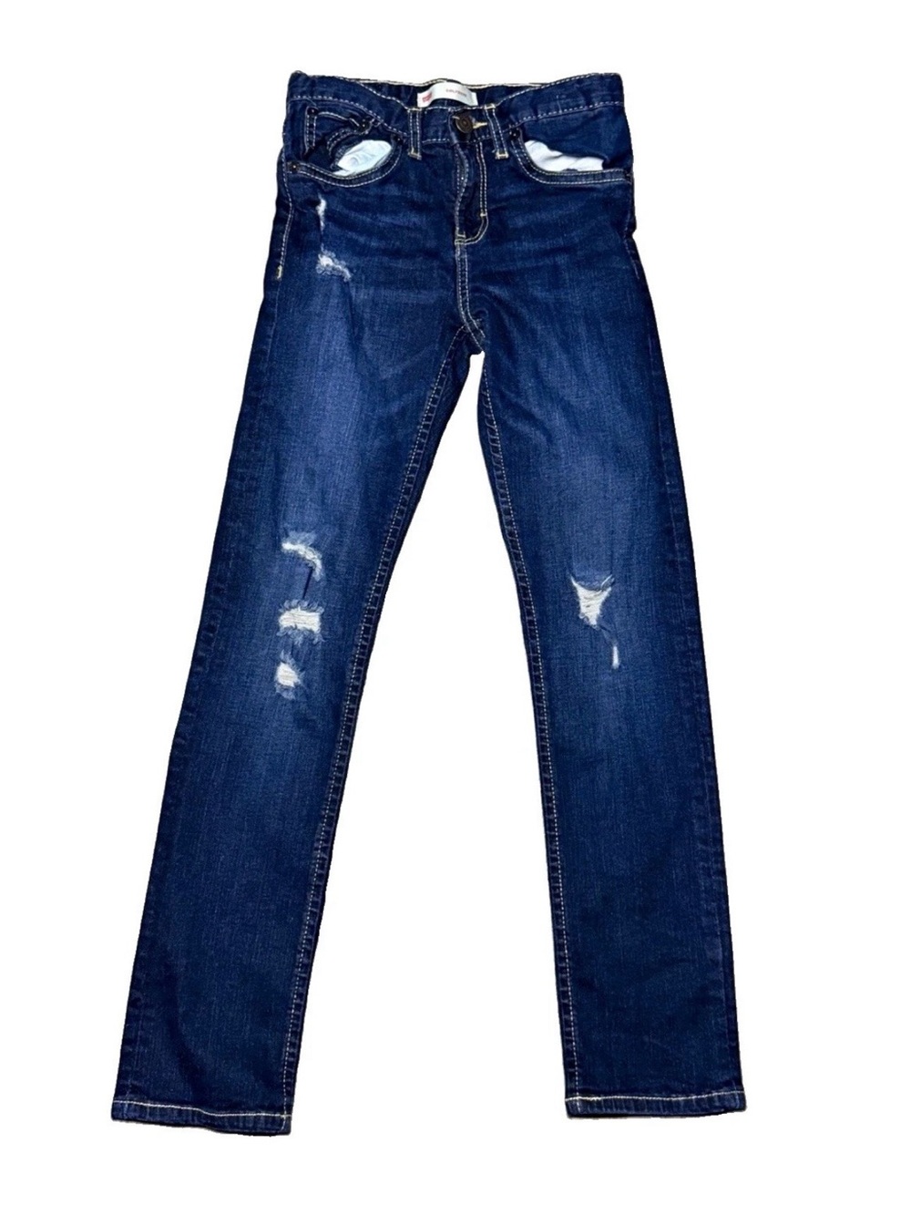 Levi's Navy Blue Distressed Skinny Jeans for Kids